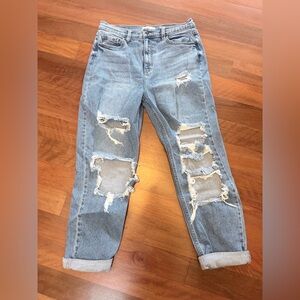 Cello Light Blue Distressed Boyfriend Jeans